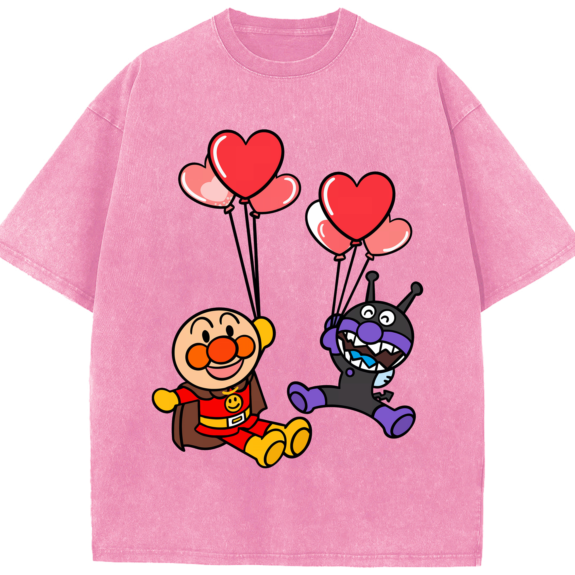 （画像用） アンパンマン Anpanman 綿100% ヴィンテージ風 半袖Tシャツ（フロントプリント）